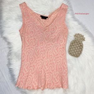 Zenobia Women's 4 Orange Silk Blend Tank Lightweight Soft Flowy Beachy EUC!